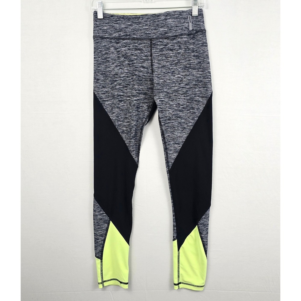RBX Activewear‎ Colorblock Black Gray Neon Green Leggings S